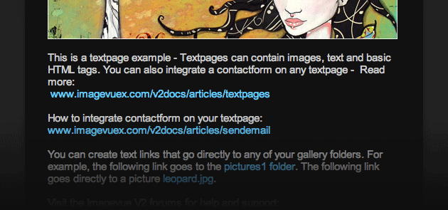 Imagevue X2 Flash Gallery Text Page Module